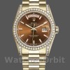 Replique Rolex Day-Date 36mm Unisex-118388-Couronne diamantée-Cadran brun chocolat brun unisexe <br />