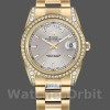 Replique Rolex Day-Date 36mm Unisex-118388-Monture en diamant-Cadran index argenté Argenté