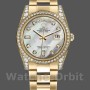 Replique Rolex Day-Date 36mm Unisex-118388-White MOP-Diamond Dial MOP