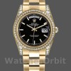 Replique Rolex Day-Date 36mm Unisex-118388-Or jaune Cadran index noir Noir