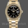 Replique Rolex Day-Date 36mm Unisex-118388-Or jaune Cadran index noir Noir
