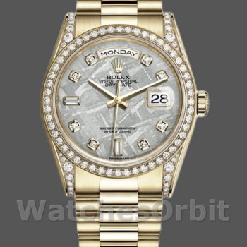 Replique Rolex Day-Date 36mm Unisex-118388-Or jaune-Diamant Cadran Météorite Météorite<br />