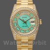 Replique Rolex Day-Date 36mm Unisex-118388-Or jaune Cadran vert diamant Vert <br />
