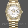 Replique Rolex Day-Date 36mm Unisex-118388-Or jaune Cadran chiffres romains blanc Blanc<br />