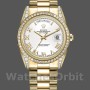 Replique Rolex Day-Date 36mm Unisex-118388-Or jaune Cadran chiffres romains blanc Blanc<br />