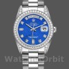 Replique Rolex Day-Date 36mm Unisex-118389-Couronne en diamant-Cadran bleu lapis Lazuli Bleu<br />