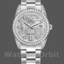 Replique Rolex Day-Date 36mm Unisex-118389-Or blanc-Météorite Cadran gris Météorite<br />
