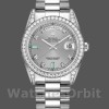 Replique Rolex Day-Date 36mm Unisex-118389-Or blanc-Cadran argenté Argenté