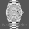 Replique Rolex Day-Date 36mm Unisex-118389-Or blanc-argent Cadran diamant Argent