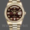 Replique Rolex Day-Date 36mm Unisex-118398-Bulls Eye-Brown Cadran à diamants Marron<br />