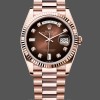 Replique Rolex Day-Date 36mm Unisex-128235-Everose Gold-Brown Ombre Diamond Dial Brown unisexe