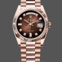 Replique Rolex Day-Date 36mm Unisex-128235-Everose Gold-Brown Ombre Diamond Dial Brown unisexe