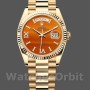 Replique Rolex Day-Date 36mm Unisex-128238-Couronne flutée-Cadran cornaline Cornaline