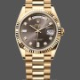 Replique Rolex Day-Date 36mm Unisexe-128238-Cerclée-Fluted Bezel-Dark Grey Dial Gris unisexe