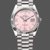 Replique Rolex Day-Date 36mm Unisex-128239-Or blanc-Cadran rose opale Luxe