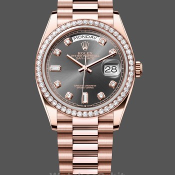 Replique Rolex Day-Date 36mm Unisex-128345RBR-Cadran ardoise-or Everose Ardoise