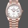 Replique Rolex Day-Date 36mm Unisexe-128345RBR-Cadran blanc-Or blanc Everose pour unisexe