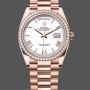Replique Rolex Day-Date 36mm Unisexe-128345RBR-Cadran blanc-Or blanc Everose pour unisexe
