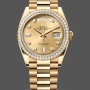 Replique Rolex Day-Date 36mm Unisex-128348RBR-Champagne Cadran Diamant-Or jaune Champagne