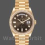 Replique Rolex Day-Date 36mm Unisex-128348RBR-Cadran gris foncé-or jaune gris