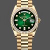 Replique Rolex Day-Date 36mm Unisex-128348RBR-Cadran Vert Ombre Diamant-Or jaune Vert Ombre