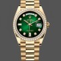 Replique Rolex Day-Date 36mm Unisex-128348RBR-Cadran Vert Ombre Diamant-Or jaune Vert Ombre