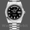 Replique Hommes Rolex Day-Date-218206, 41mm, platine, cadran diamant noir, Hommes Black