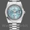Replique Hommes - Rolex Day-Date-218206, 41mm, platine, cadran bleu glacier avec diamants, Hommes Bleu glacier