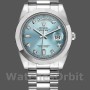 Replique Hommes - Rolex Day-Date-218206, 41mm, platine, cadran bleu glacier avec diamants, Hommes Bleu glacier