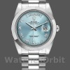 Replique Hommes - Rolex Day-Date-218206, 41mm, cadran chiffres romains bleu glacier, platine, Bleu glacier Hommes