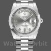 Replique Hommes Rolex Day-Date-218206, 41mm, platine, cadran argenté à diamants, Argenté Hommes
