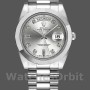 Replique Hommes Rolex Day-Date-218206, 41mm, platine, cadran argenté à diamants, Argenté Hommes