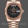 Replique Hommes - Rolex Day-Date-218235, 41mm, or rose, cadran arabe concentrique noir, Noir Hommes