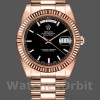 Replique Hommes - Rolex Day-Date-218235, 41mm, or rose, cadran index noir, Noir Hommes