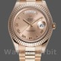 Replique Hommes Rolex Day-Date-218235, 41mm, or rose, cadran romain rose, Hommes Rose