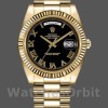 Replique Hommes - Rolex Day-Date-218238, 41mm, or jaune, cadran chiffres romains noirs, Noir Hommes