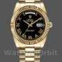 Replique Hommes - Rolex Day-Date-218238, 41mm, or jaune, cadran chiffres romains noirs, Noir Hommes