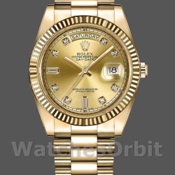 Replique Hommes Rolex Day-Date-218238, 41mm, or jaune, cadran champagne, Hommes Champagne
