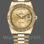 Replique Hommes Rolex Day-Date-218238, 41mm, or jaune, cadran chiffres romains champagne, Hommes Champagne