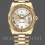 Replique Hommes Rolex Day-Date-218238, 41mm, or jaune, cadran chiffres romains argent, Hommes Argent