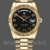 Replique Hommes - Rolex Day-Date-218238, 41mm, or jaune, cadran noir vague, Hommes Noirs
