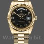 Replique Hommes - Rolex Day-Date-218238, 41mm, or jaune, cadran noir vague, Hommes Noirs
