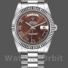 Replique Hommes - Rolex Day-Date-218239, 41mm, or blanc, cadran chiffres romains marron chocolat, Hommes marron chocolat