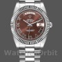 Replique Hommes - Rolex Day-Date-218239, 41mm, or blanc, cadran chiffres romains marron chocolat, Hommes marron chocolat