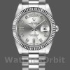 Replique Hommes Rolex Day-Date-218239, 41mm, or blanc, cadran argenté diamanté, Hommes Argent