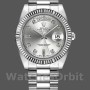 Replique Hommes Rolex Day-Date-218239, 41mm, or blanc, cadran argenté diamanté, Hommes Argent