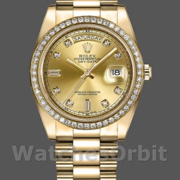 Replique Hommes Rolex Day-Date-218348, 41mm, Champagne Diamonds Dial, Hommes Champagne
