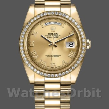 Replique Hommes - Rolex Day-Date-218348, 41mm, Champagne Cadran romain, Hommes Champagne