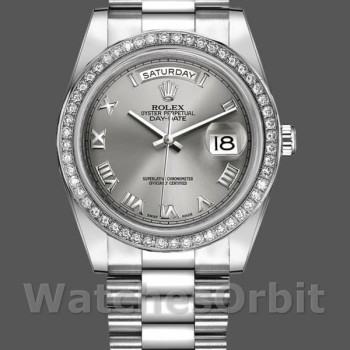 Replique Hommes - Rolex Day-Date-218349, 41mm, cadran gris rhodium, Hommes Gris