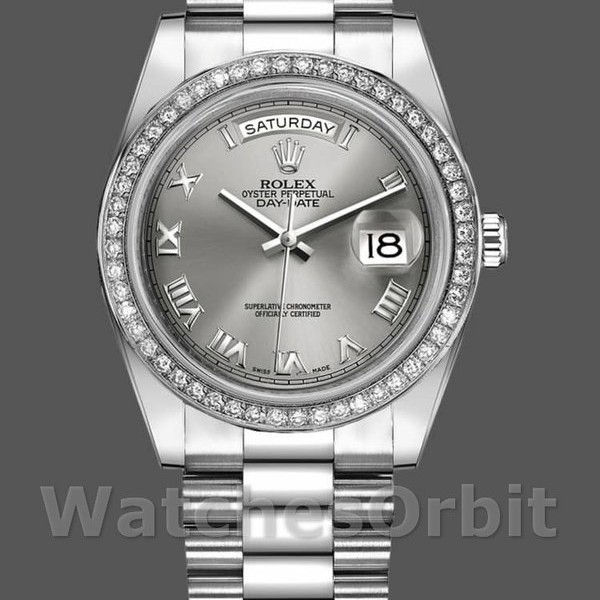 Replique Hommes - Rolex Day-Date-218349, 41mm, cadran gris rhodium, Hommes Gris